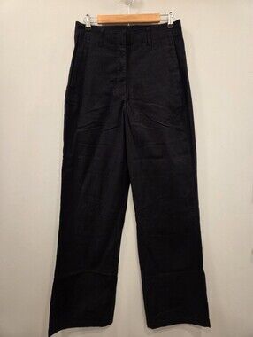American Tall NWT Size 10 High Rise Wide Leg Flat Front Chinos Black